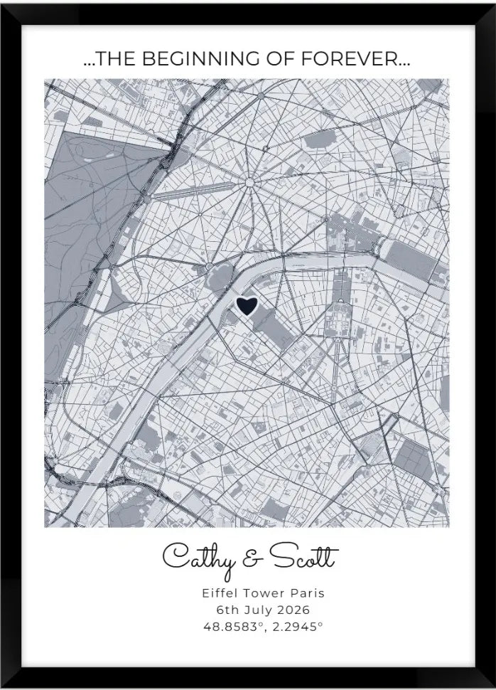 The Beginning of Forever city map print style