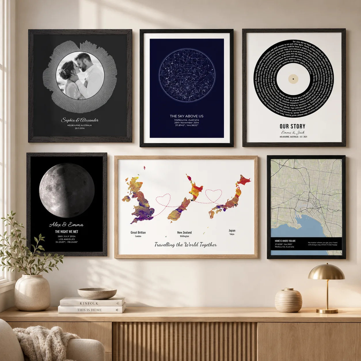 Personalised framed voice print sample