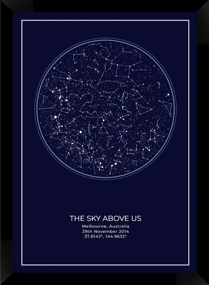 The Night You Arrived star map print style