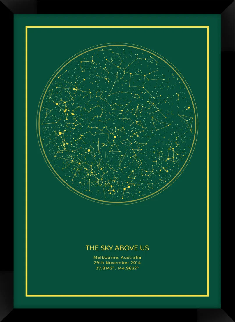 Written in the Stars star map print style