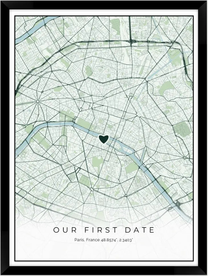 Our First Date city map print style