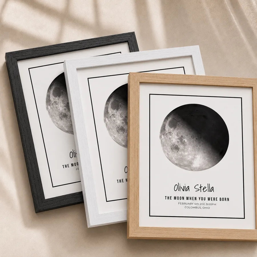 Wood frame colours: black, white and natural