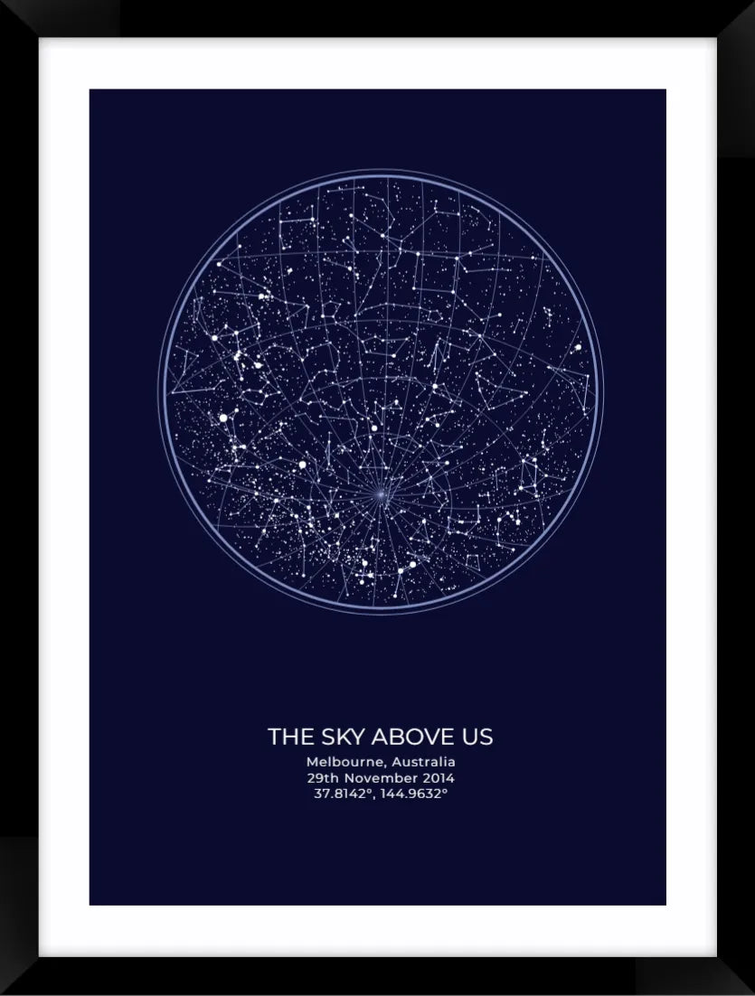 Under Our Stars star map print style