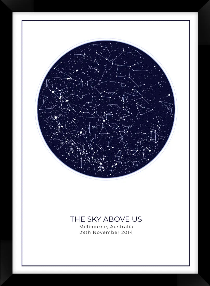 A Moment in Time star map print style