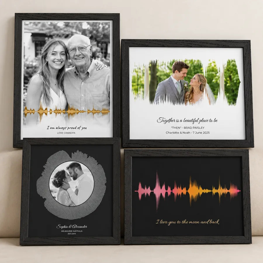 Framed personalised voice print soundwave